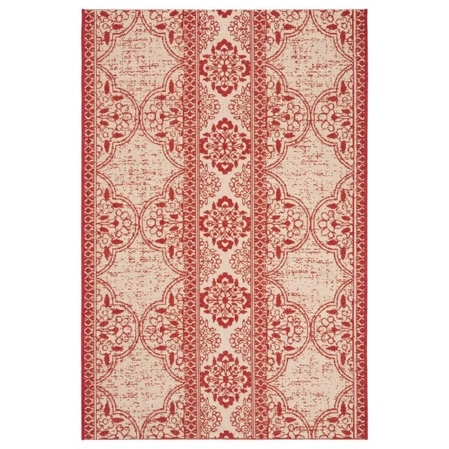 2020s Laguna Indoor Outdoor Rug Red & Cream 4'x6' For Sale - Image 5 of 5
