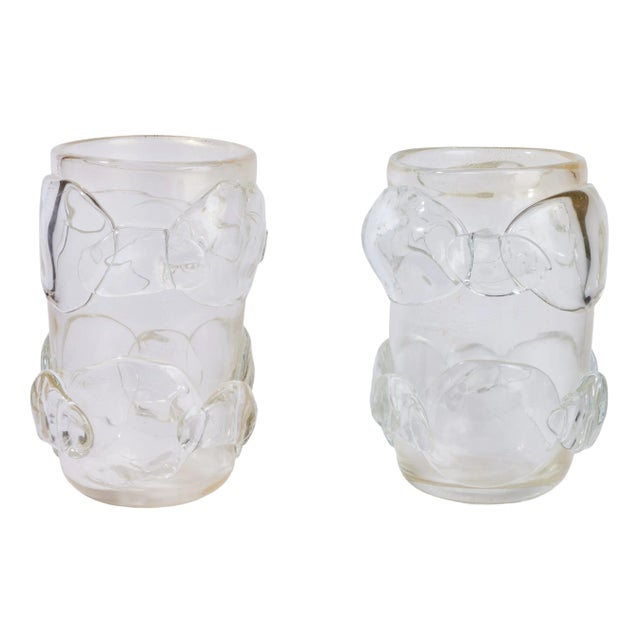 Gold Flecked Murano Glass Vases - A Pair For Sale