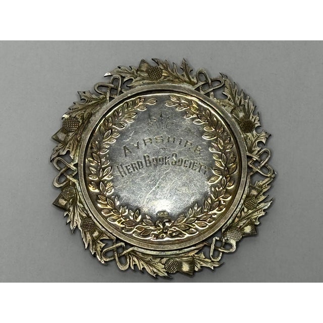 19th Century Scottish Silver Agricultural Prize Medal Ayrshire Cow & Calf Bull With Original Case For Sale - Image 10 of 18