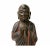 Chinese Distressed Black Brown Lacquer Wood Standing Monk Lohon Figure For Sale - Image 4 of 6