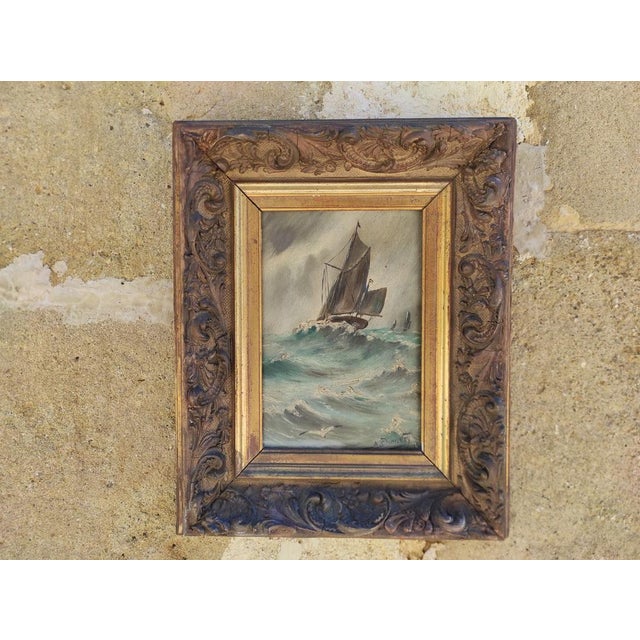 Chauvry, French Seascape, Oil Painting, 1929 For Sale - Image 17 of 17