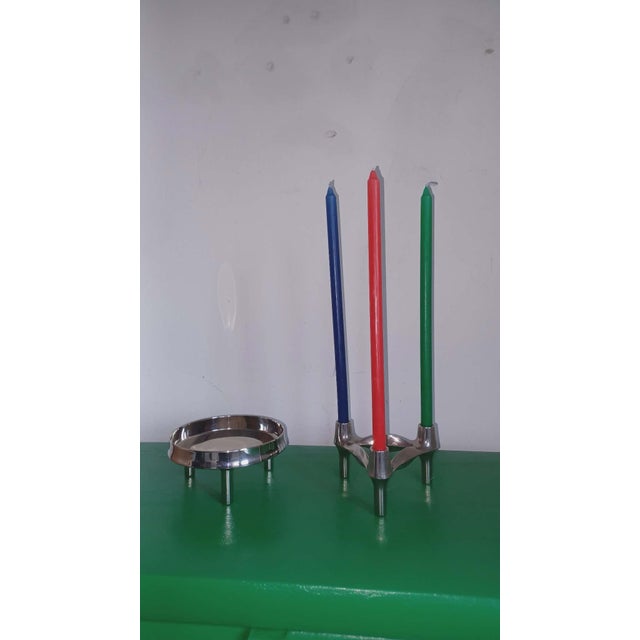 Modular Candleholder and Schale by Ceasar Stoffi & Fritz Nagel for BMF, 1970s, Set of 2 For Sale - Image 6 of 11