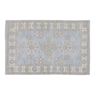 (T) Turkish Oushak Hand-Knotted Rug, 4'x6'1" For Sale