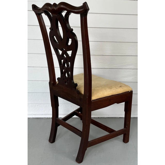 Antique 18th Century American Chippendale Carved Ribbon Back Mahogany Side Chair For Sale - Image 10 of 13