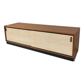 Mid-Century Teak Sideboard with Seagrass Doors from Florence Knoll For Sale
