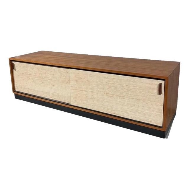 Mid-Century Teak Sideboard with Seagrass Doors from Florence Knoll For Sale