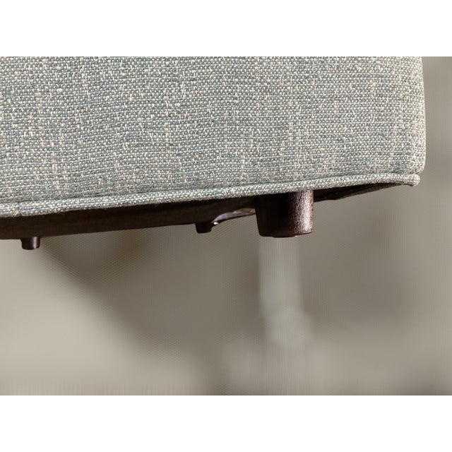 C. R. Laine Studio Ottoman 1444-17 Upholstered in a Soft, Neutral Toned Thibaut Everly Spa Blue Fabric For Sale In Richmond - Image 6 of 16
