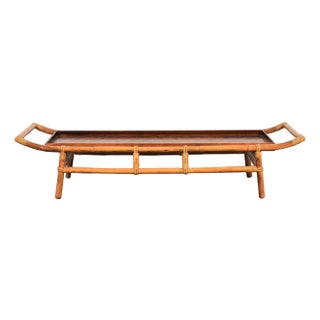 John Wisner for Ficks Reed Mid-Century Hollywood Regency Pagoda Coffee Table, 1950s For Sale