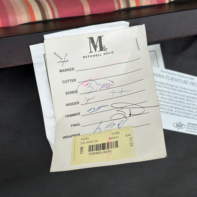 Vintage Mitchell Gold Striped Slipper Chair For Sale - Image 12 of 13