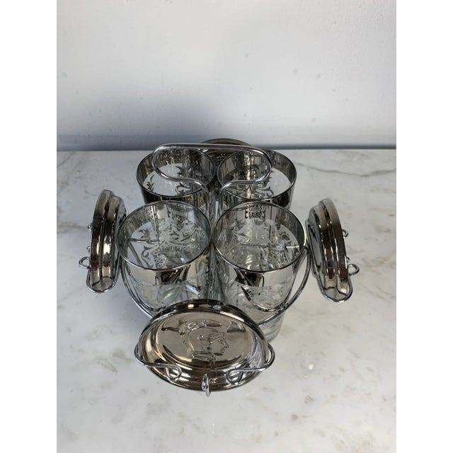 1960s 1960s Mad Man Era Silver Knight Cocktail Set- 9 Pieces For Sale - Image 5 of 8