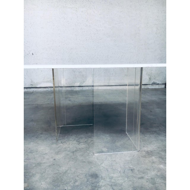 Vintage Minimalist Italian Design Carrara Marble Floating Square Dining Table. Made in Italy, 1970's period. No maker...
