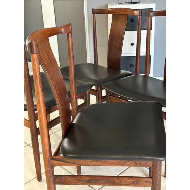 Tan Vintage Danish Rosewood Chairs by Henning Sorensen, 1960s, Set of 4 For Sale - Image 8 of 18