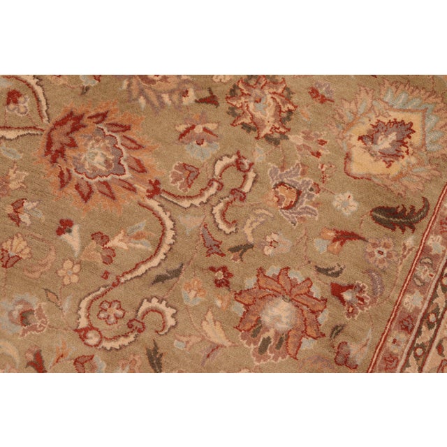 Shabby Chic Shabby Chic 1990's Pak-Persian Green/Taupe Wool Rug - 6'0'' X 9'3'' For Sale - Image 3 of 9