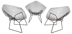 Diamond Chairs in the style of Harry Bertoia for Knoll International, Set of 3