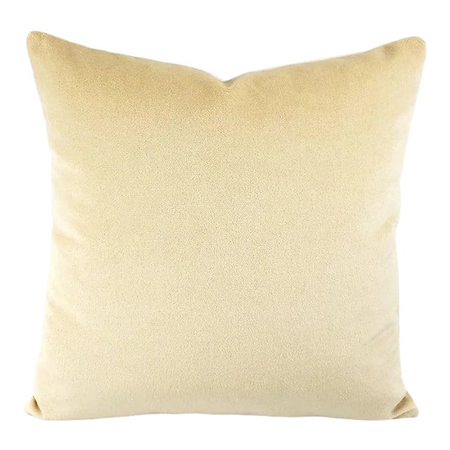 Coraggio Textiles Royal Silk / Mohair Velvet in Quartz Pillow Cover For Sale