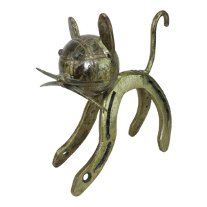 Brutalist Cat Scrap Metal Art Sculpture