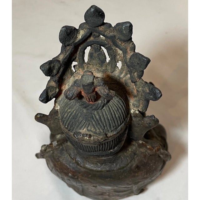 Antique 1600's Ming Dynasty Chinese Bodhisattva Guanyin Bronze Statue Sculpture For Sale - Image 12 of 16