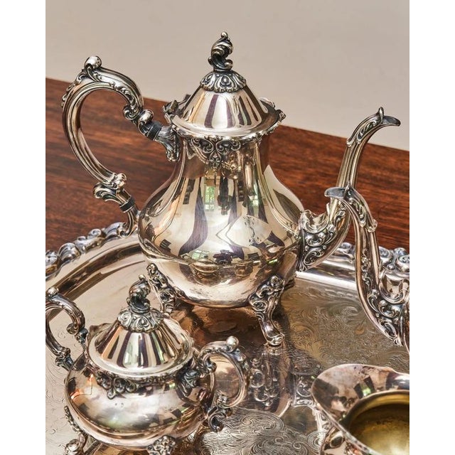Heirloom Coffee and Tea Service with Venetian Scroll from Oneida, Set of 5 For Sale - Image 6 of 15