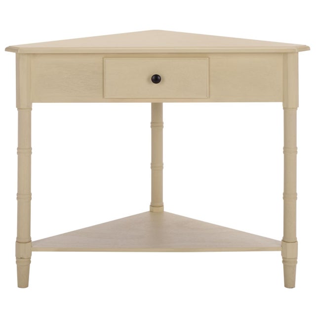 Gomez 1 Drawer 1 Shelf Corner Table in Sand For Sale - Image 9 of 9