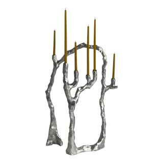 Route Candleholder 02.01 in Cast Aluminium by Sofia Karnukaeva For Sale