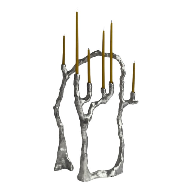 Route Candleholder 02.01 in Cast Aluminium by Sofia Karnukaeva For Sale