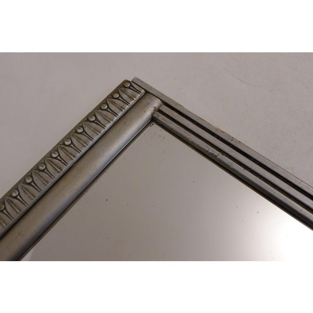 Small Art Deco Mirror with Silvered Wooden Frieze Frame, 1930s For Sale - Image 4 of 12