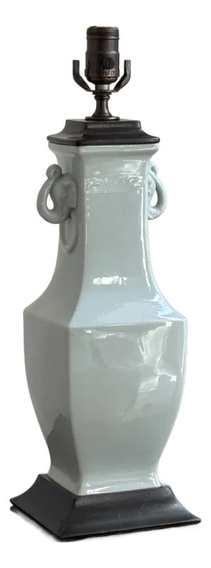 Early-20th Century Chinoiserie Celadon Porcelain Table Lamp