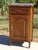 Rustic french-made jam cupboard from the 1980s, crafted from oak and dark oak veneer. simple sideboard with one door and...