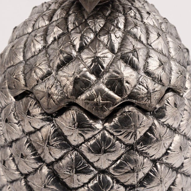 Silver Vintage 20th Century Silver Plated Pineapple Ice Bucket from Mauro Manetti, Italy, 1970s For Sale - Image 8 of 13