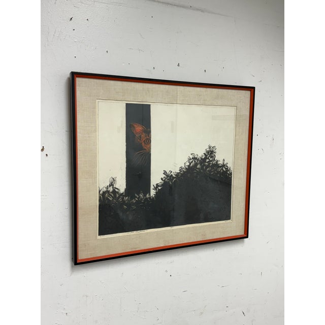 Abstract Gerson Leiber "Cat" Framed Lithograph, Signed For Sale - Image 3 of 12