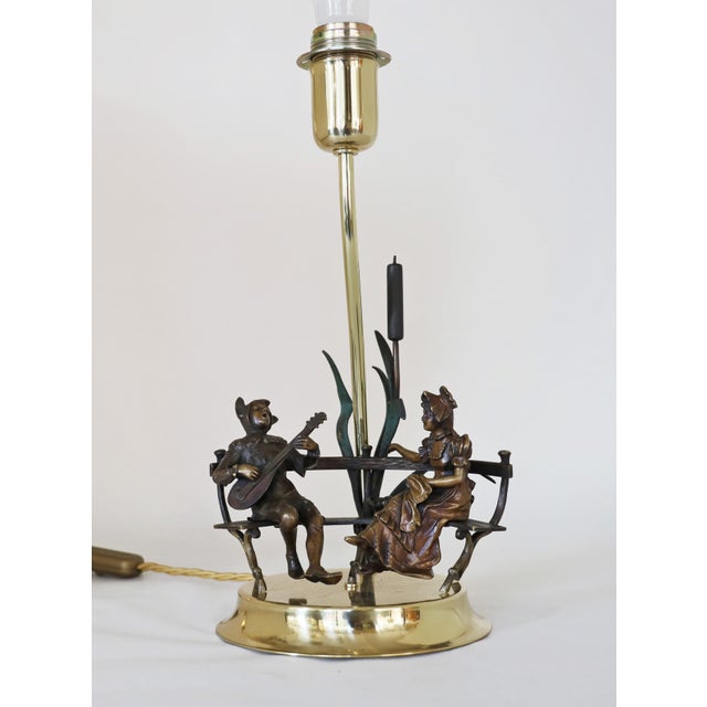 Art Nouveau Brone Figure Lamp, 1890s For Sale - Image 4 of 16