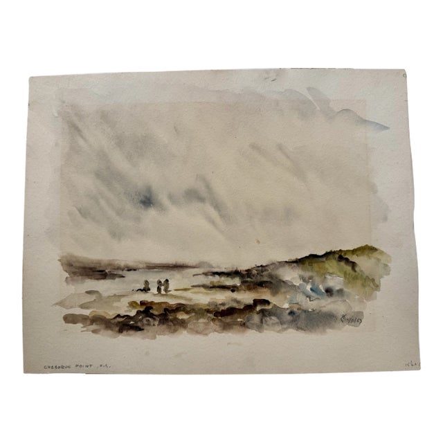 Henry Emil Salloch Original Watercolor on Paper Chebogue Point, Ns, Canada. 1953. For Sale
