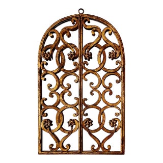 Italian Iron Mirror Gilt Wrought Iron For Sale