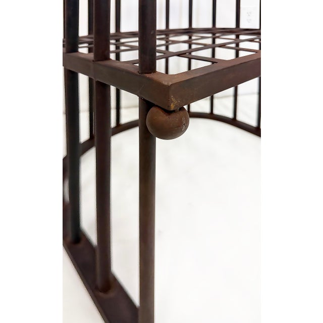 Metal Modern Josef Hoffmann-Style Iron Barrel Armchairs, Pair For Sale - Image 7 of 7