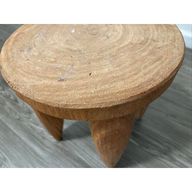 1990s Senofo Wood Side Table Stool Barneys New York Designer Side Table For Sale - Image 11 of 12