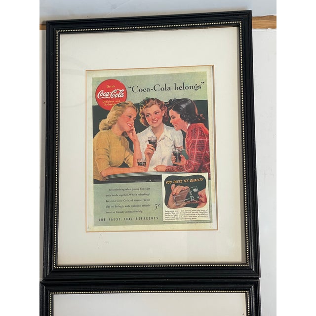 Mid-Century Modern Vintage Coca Cola Advertising Posters - Set of 4 For Sale - Image 3 of 5