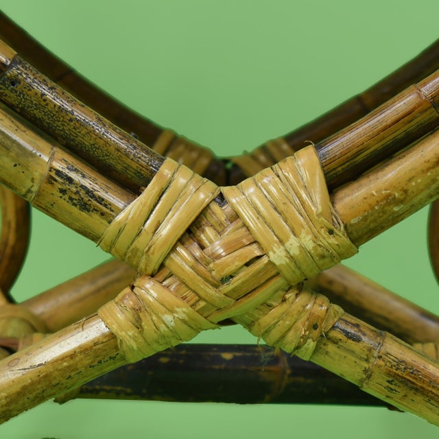 1980s Organic Wing Bamboo Bench For Sale - Image 4 of 5