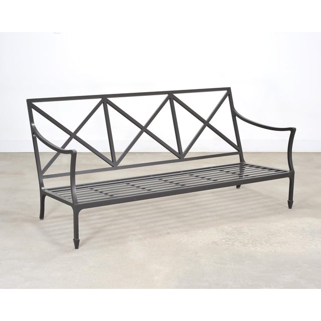 Metal McKinnon and Harris Beaufort Aluminum Three-Seat Garden Sofa For Sale - Image 7 of 13