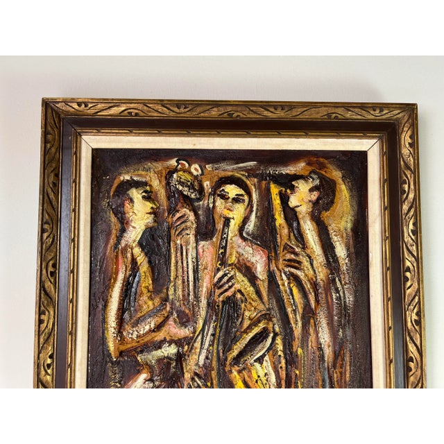 1960's Roy M. Steinberg Kinetic Musicians Oil Painting, Frame For Sale - Image 9 of 12