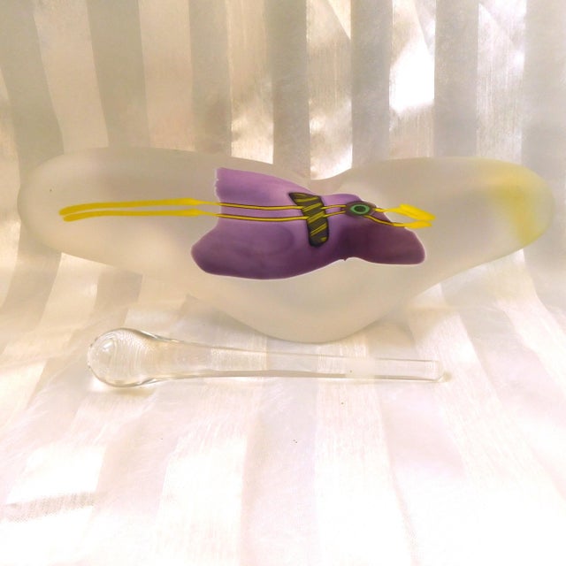 1980s Large and Unique Art Glass Perfume Bottle For Sale - Image 4 of 5