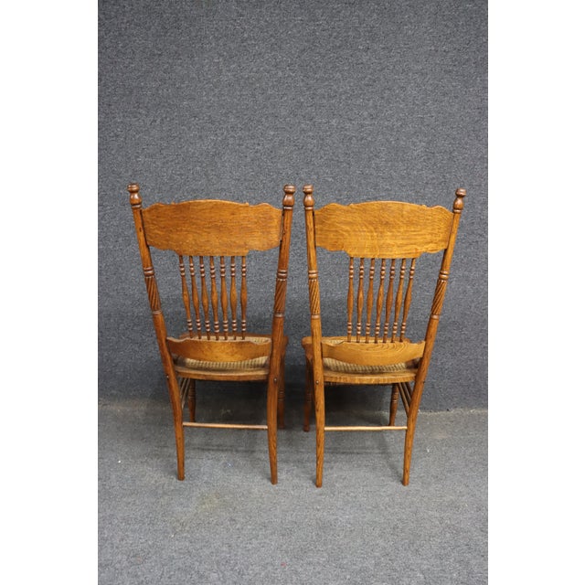 Set of 4 Larkin No. 1 Press Back Quarter Sawn Oak Side Chairs For Sale - Image 14 of 15