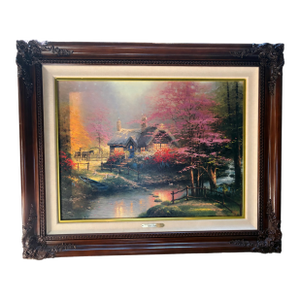 1990s Thomas Kinkade “Stepping Stone Cottage” Framed Artist Proof Canvas 105/295 With Full Provenance