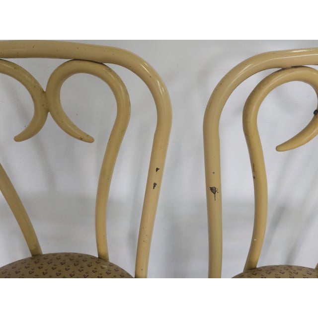Mid 20th Century Set of Four Douglas Furniture Thonet Style Faux Bentwood Metal & Vinyl Upholstered Chairs For Sale - Image 11 of 12