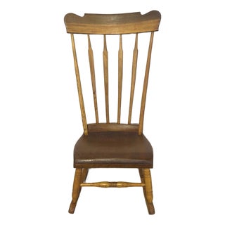 Antique Mid-19th Century Arrow Back Windsor Style Nursing Rocking Chair For Sale