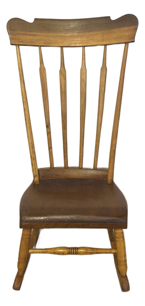Antique Mid-19th Century Arrow Back Windsor Style Nursing Rocking Chair