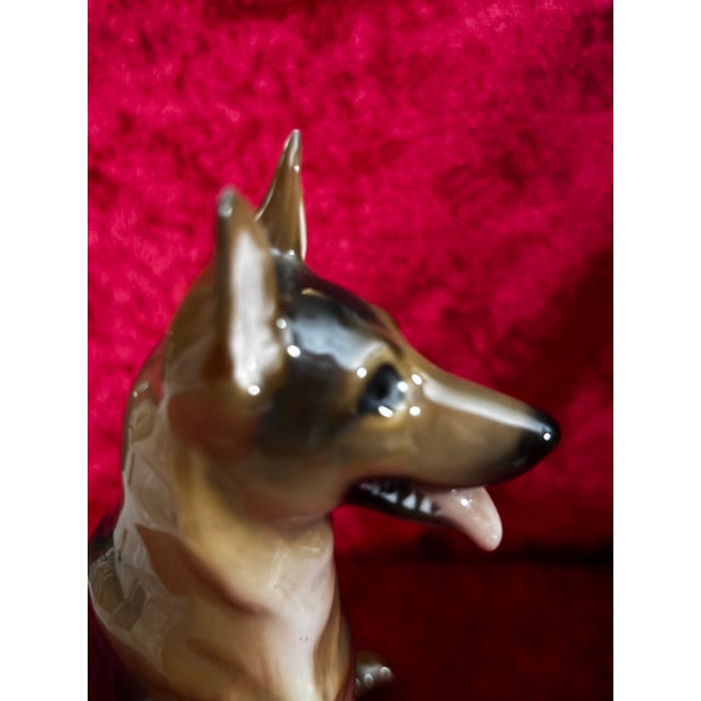 Ceramic Vintage Rosenthal Germany Hand Painted German Shepherd Dog Figurine For Sale - Image 7 of 12