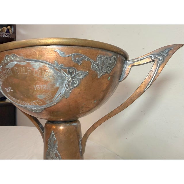 Bronze Antique 1912 Madison Club Heintz Sterling Silver Bronze Art Deco Golf Trophy For Sale - Image 8 of 17