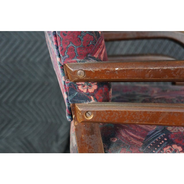 Mid Century Art Deco Style Bentwood Library Vanity Arm Reading Chair MCM Retro For Sale - Image 15 of 18