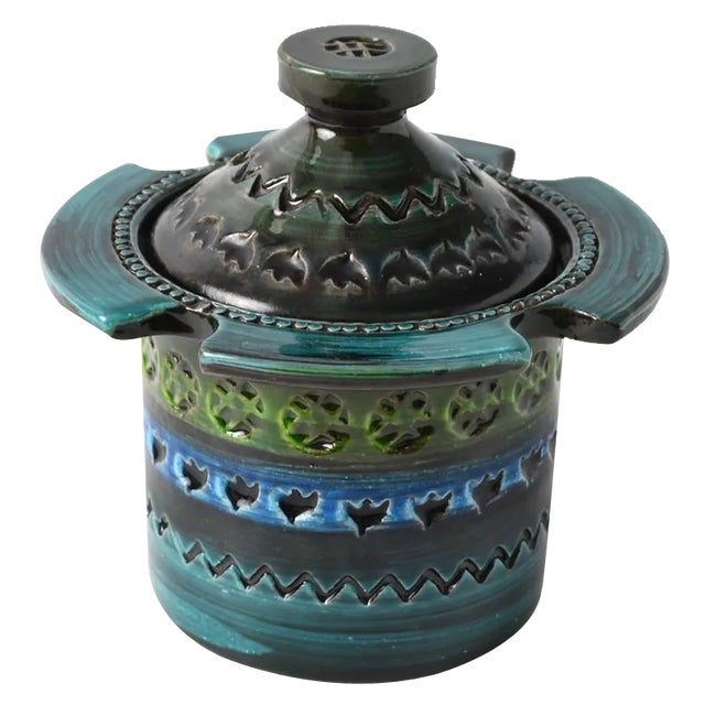 Vintage Pottery Tobbaco Jar by Aldo Londi for Bitossi, 1960s For Sale