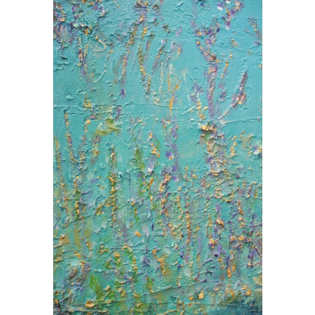 Contemporary ‘Golden Glints by a Summer Stream’ by Carolyn Miller. Contemporary Expressionist Landscape Painting For Sale - Image 3 of 5